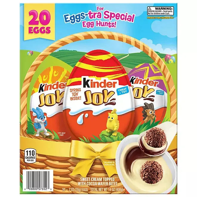 Kinder Joy Easter Chocolate Surprise Egg: 20-Piece Box