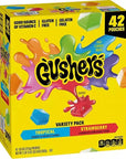 Fruit Gushers Fruit Flavored Strawberry & Tropical Variety Pack: 42-Piece Box