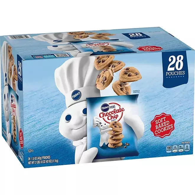 Pillsbury Soft Baked Mini Chocolate Chip Cookies: 28-Piece Box