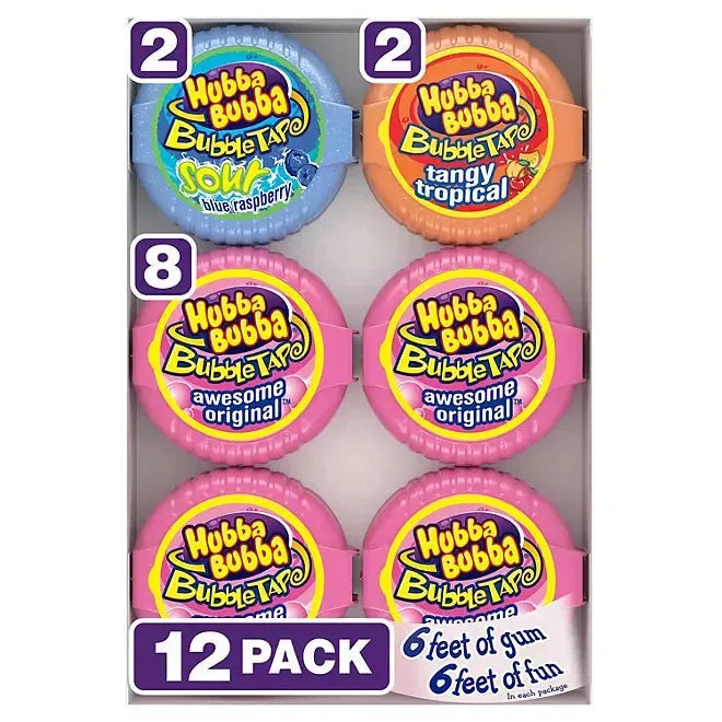 Hubba Bubba Bubble Tape Gum Rolls Assortment: 12-Piece Box