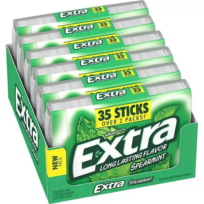 Extra Spearmint Sugar Free Gum: 6-Piece Box