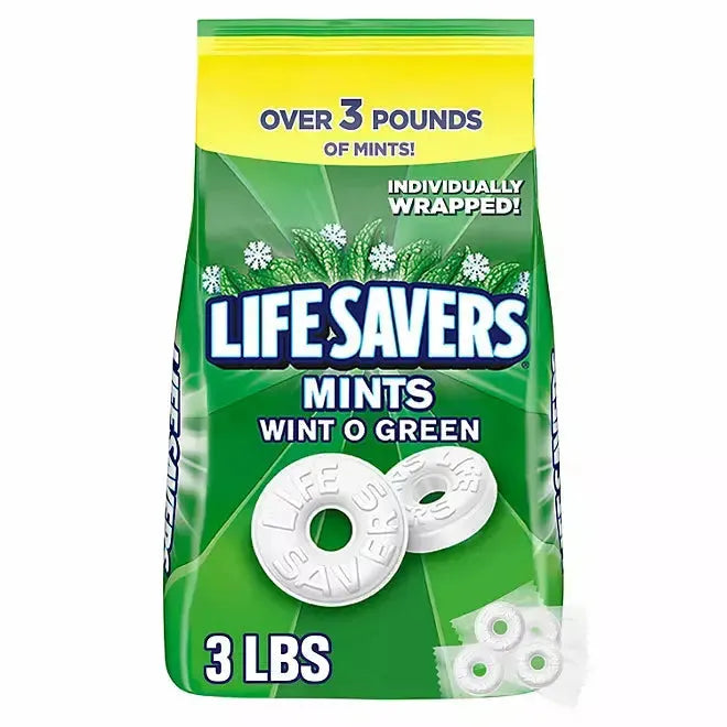 Life Savers Wint-O-Green Mints Hard Candy: 3LB Bag