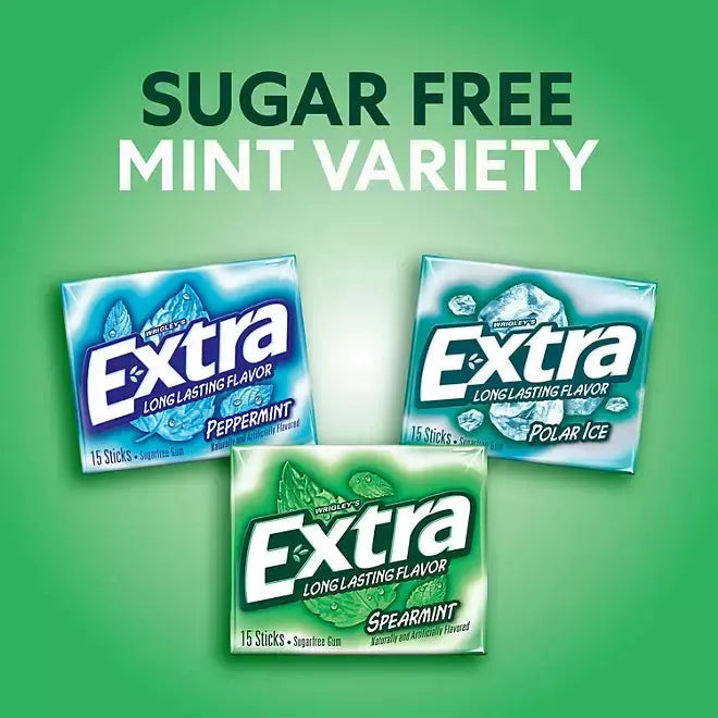 EXTRA Mint Sugar Free Chewing Gum Variety Pack: 18 Pack