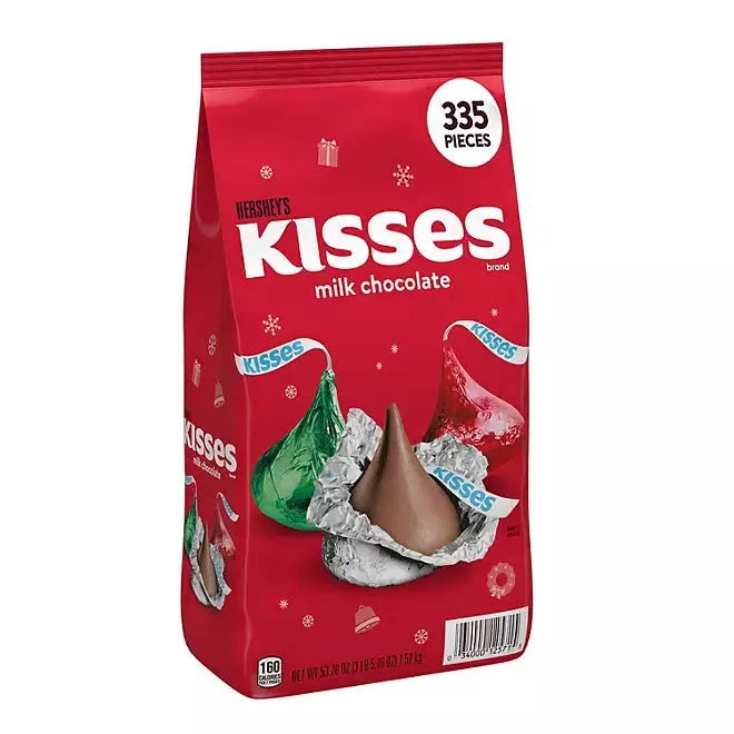 Hershey's Kisses Christmas Foiled Milk Chocolate Candy: 335-Piece Bag