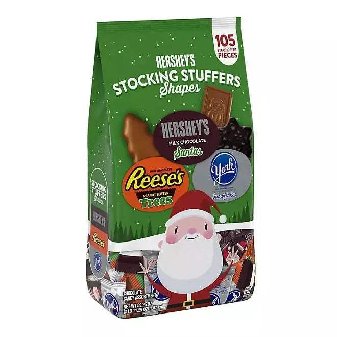 HERSHEY'S Stocking Stuffers Christmas Variety Pack Candy: 105-Piece Bag