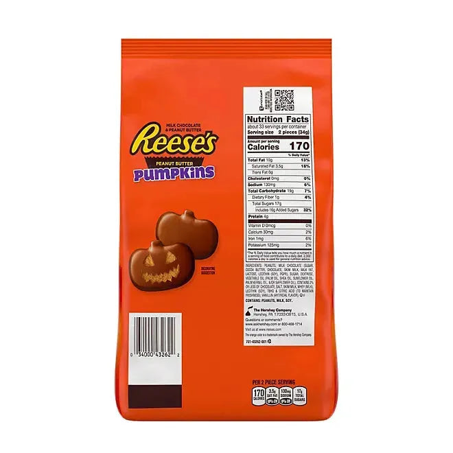 Reese's Peanut Butter Milk Chocolate Pumpkins: 65-Piece Bag