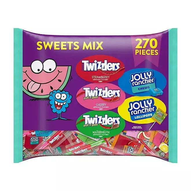 Twizzlers and Jolly Rancher Fun Size Candy Mix: 270-Piece Bag