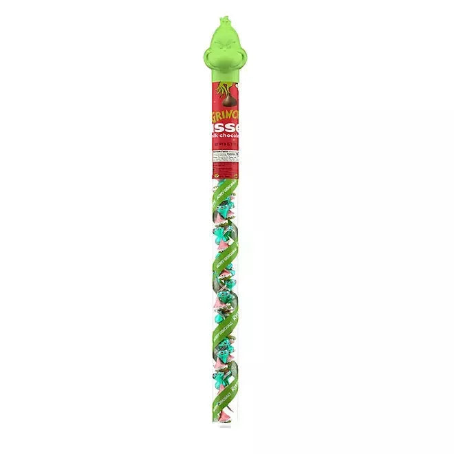 Hershey's Kisses Grinch Christmas Milk Chocolate Candy: 6-Ounce Tube