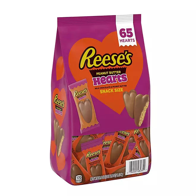 Reese's Peanut Butter Hearts: 65-Piece Bag