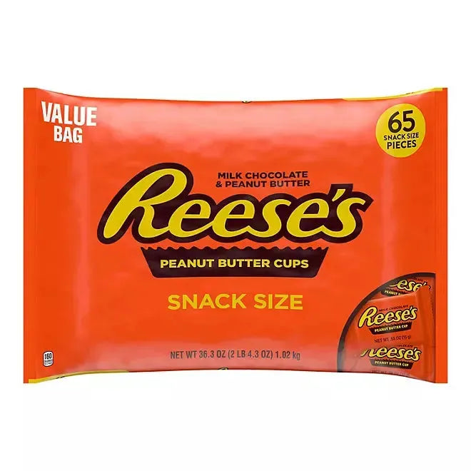 Reese's Peanut Butter Cups Snack Size Packs: 65-Piece Bag