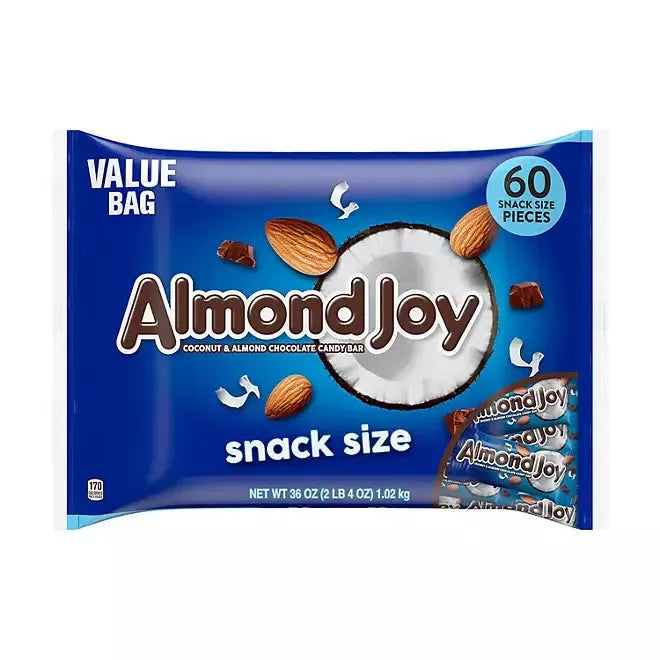 Almond Joy Coconut & Almond Snack Size Chocolate Bars: 60CT Bag