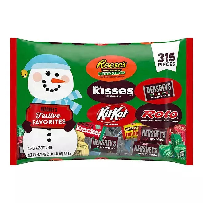 Hershey Christmas Assorted Chocolate Candy: 315-Piece Bag