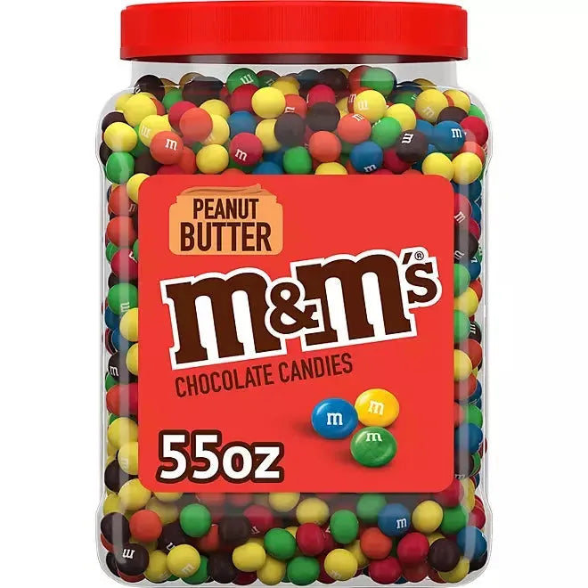 Peanut Butter Milk Chocolate M&M's Candy: 55-Ounce Tub