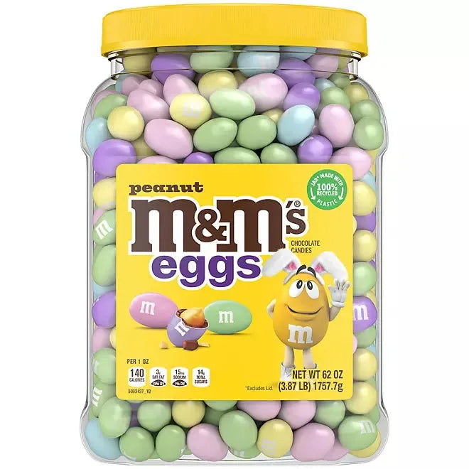 Pastel M&amp;M&#39;s Candy Eggs - Peanut: 62-Ounce Jar