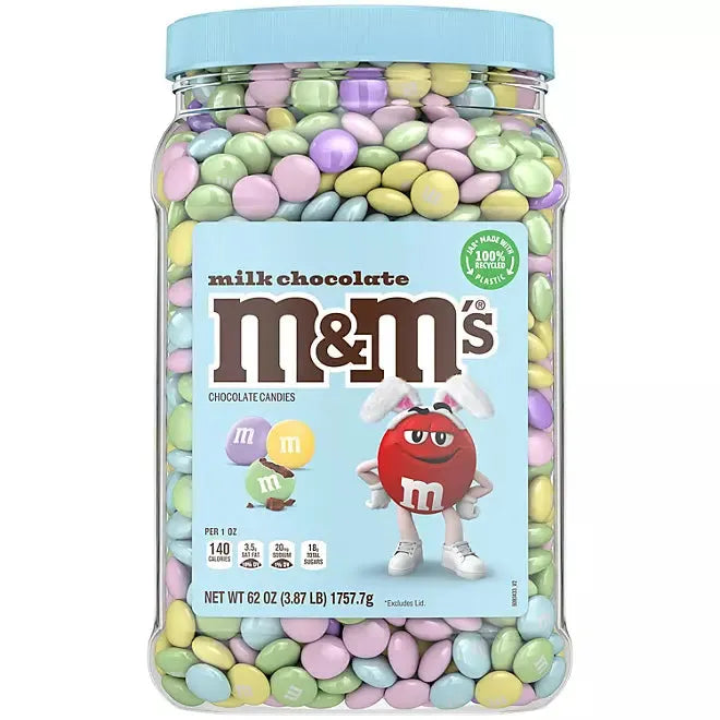 Pastel M&M's Candy - Plain: 62-Ounce Jar