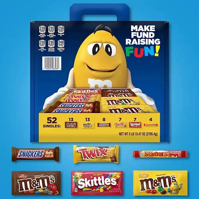 Mars Fundraiser Full Size Bars Variety: 52-Piece Box