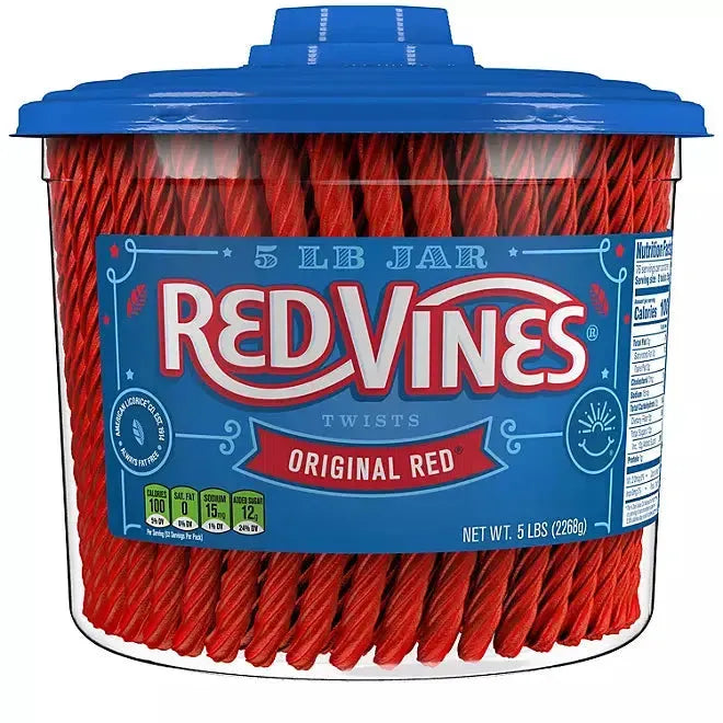 Red Vines Licorice Twists Candy: 5LB Tub