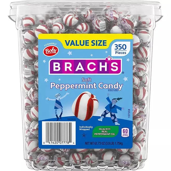 Brach's Bobs Sweet Stripes Soft Peppermints: 350-Piece Tub