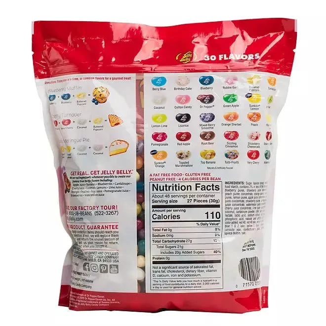 Jelly Belly 30 Flavors Jelly Beans: 3LB Bag