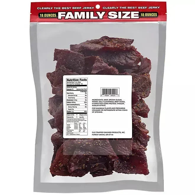 Old Trapper Peppered Beef Jerky: 18-Ounce Bag