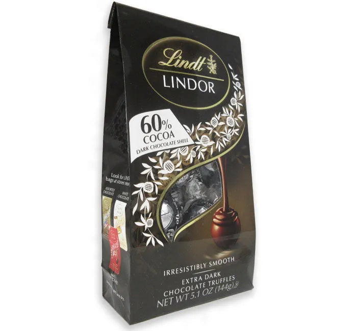 Lindt Chocolate Lindor Truffles - 60% Extra Dark Chocolate Bag: 6-Piece Case