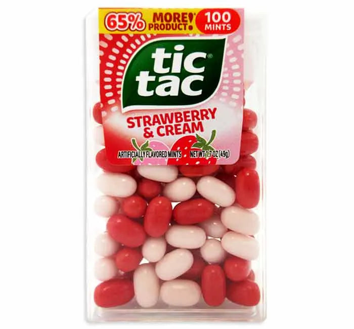 Tic Tac Strawberry & Cream Dispensers: 12-Piece Box