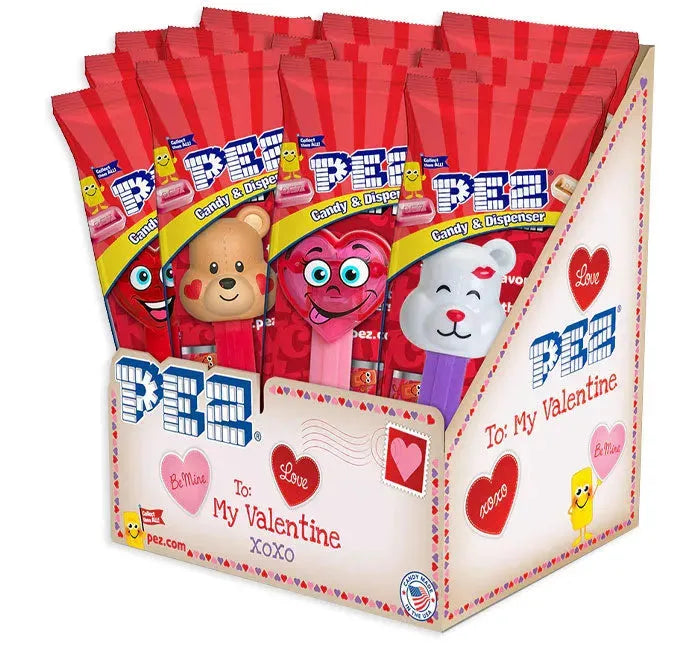 Valentine PEZ Candy Packs: 12-Piece Display