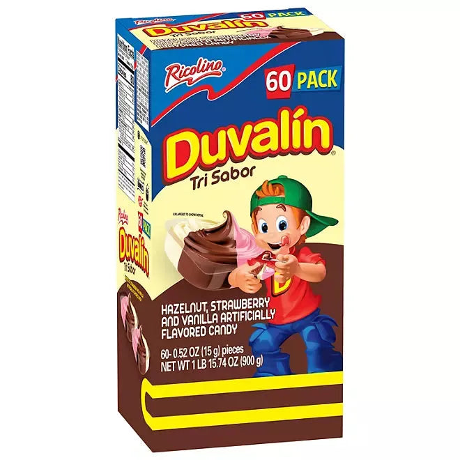 Duvalin Three Flavor Trisabor Candy Spread Packs: 60-Piece Box