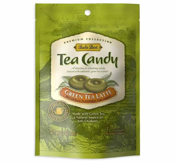 Bali's Best Green Tea Hard Candy Peg Bags: 12-Piece Case