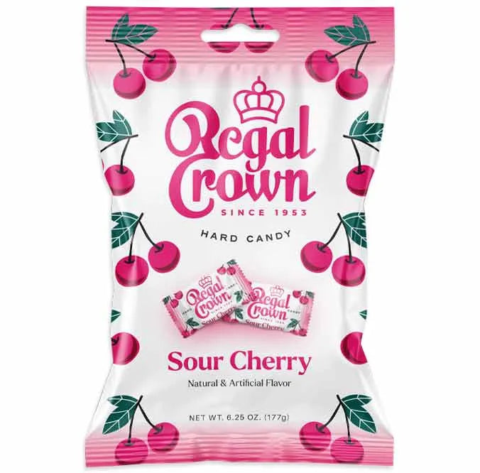 Regal Crown Sour Cherry Hard Candy: 12-Piece Case