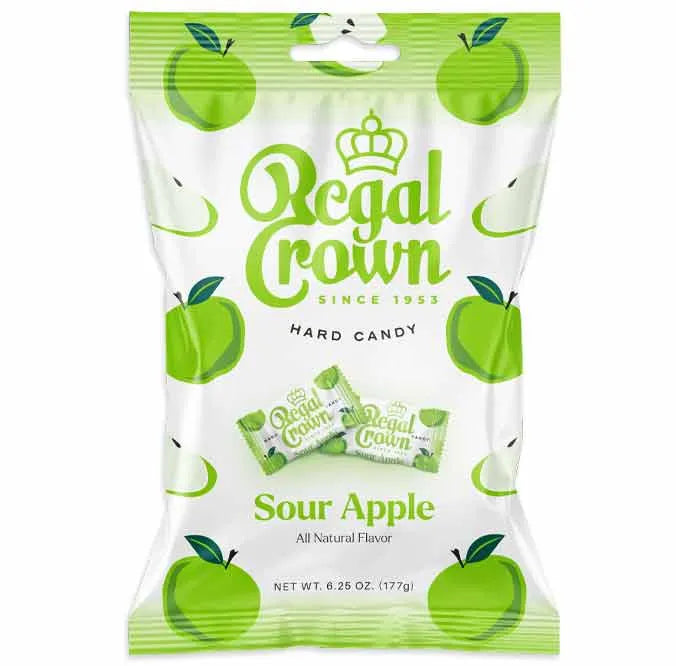 Regal Crown Sour Apple Hard Candy: 12-Piece Case