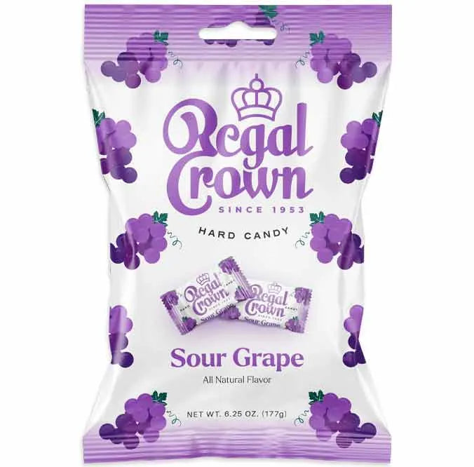 Regal Crown Sour Grape Hard Candy: 12-Piece Case