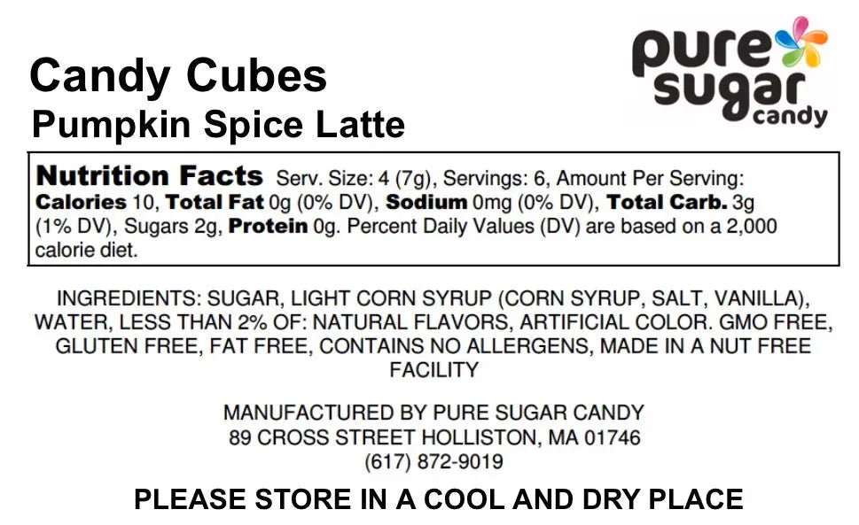 Pure Sugar Candy Pumpkin Spice Latte Candy Cubes