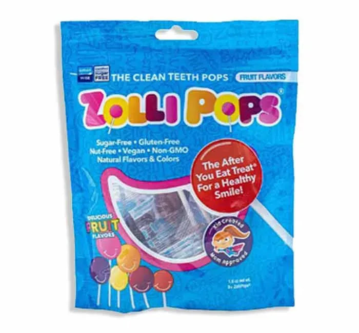 Zollipops Sugar Free Fruit Lollipops Peg Bags: 24-Piece Case