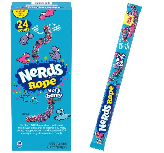 Very Berry Nerds Rope Candy Packs: 24-Piece Box