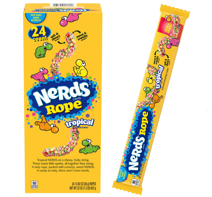 Tropical Nerds Rope Candy Packs: 24-Piece Box