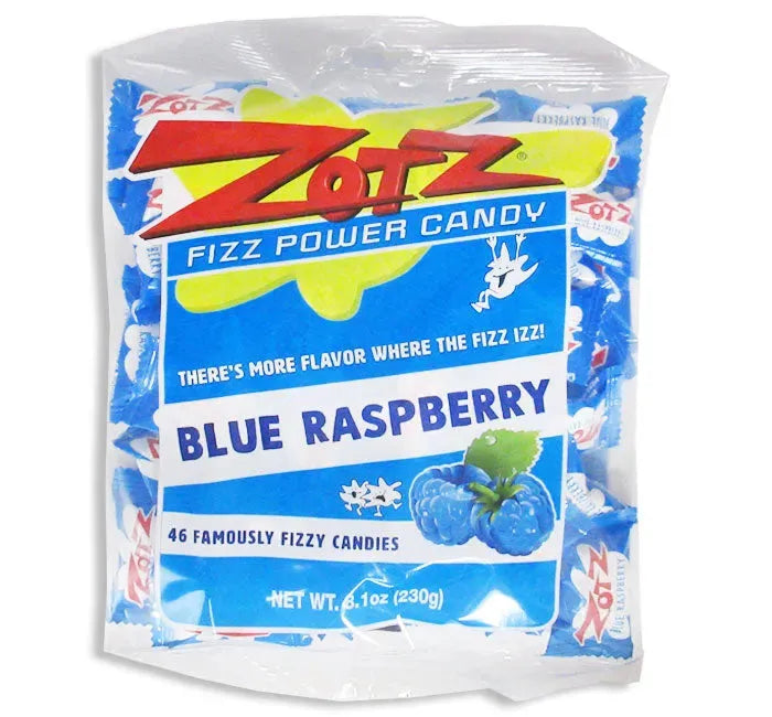 Blue Raspberry Zotz Sour Fizz Candy: 6LB Case