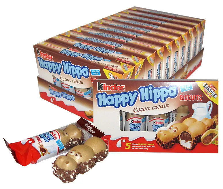 Kinder Happy Hippo Cocoa Cream Biscuits: 10-Pack Case