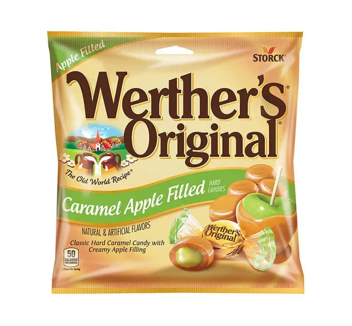 Werther's Original Caramel Apple Filled Hard Candy 2.65-Ounce Peg Bags: 12-Piece Case