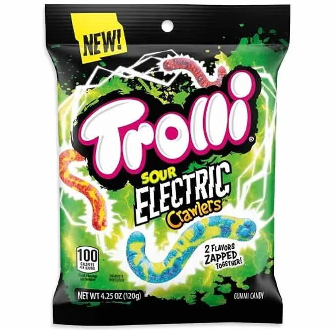 Trolli Sour Electric Crawlers Peg Bags: 12-Piece Case