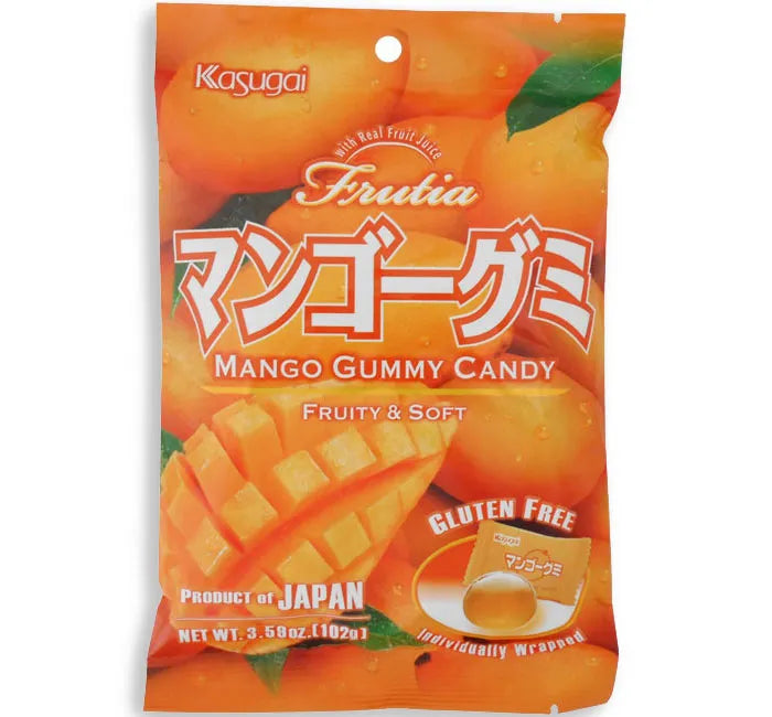 Kasugai Mango Gummy Candy: 24-Piece Case