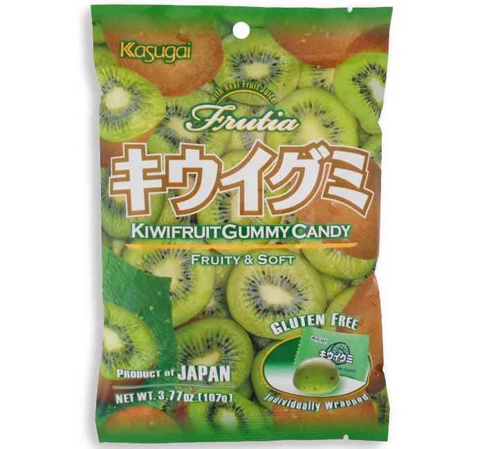 Kasugai Kiwi Gummy Candy: 24-Piece Case