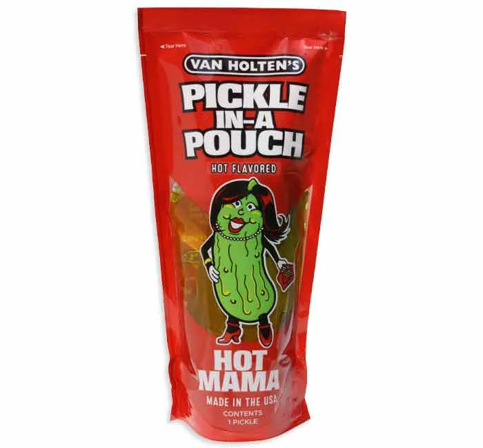 Van Holten's Hot Mama Hot Pickle in A Pouch: 12-Piece Box