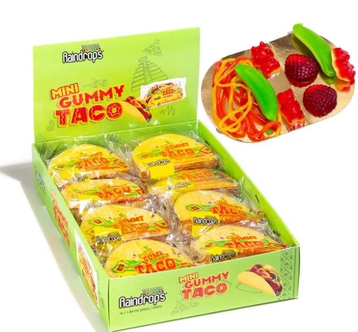 Raindrops Mini Gummy Tacos: 16-Piece Box