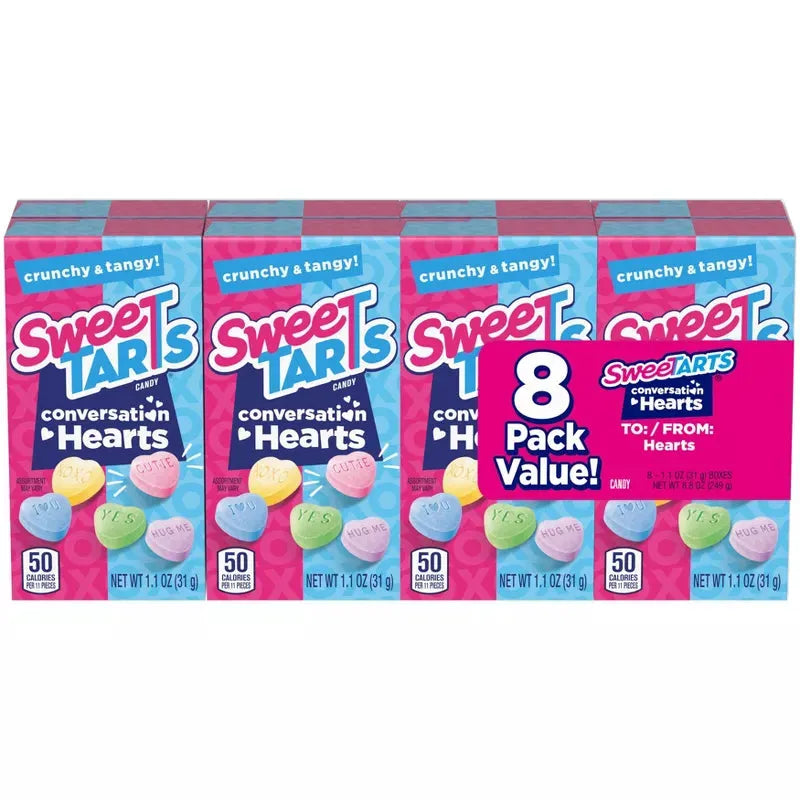 SweeTarts Candy Hearts 1.1-Ounce Packs: 8-Piece Box