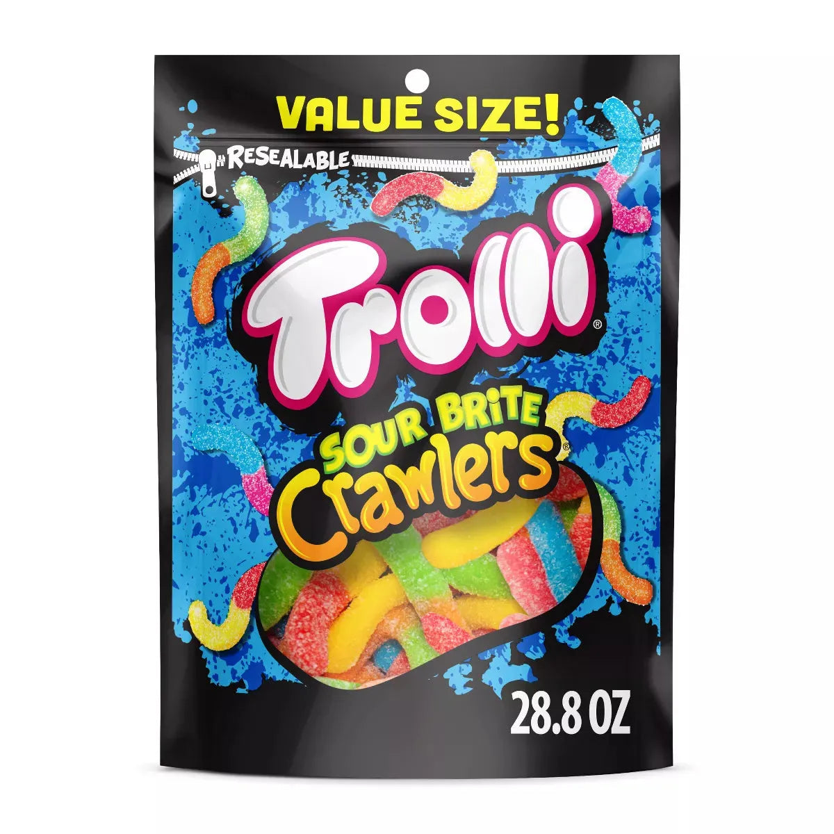 Trolli Sour Brite Crawlers Gummy Worms - Original: 28.8-Ounce Bag