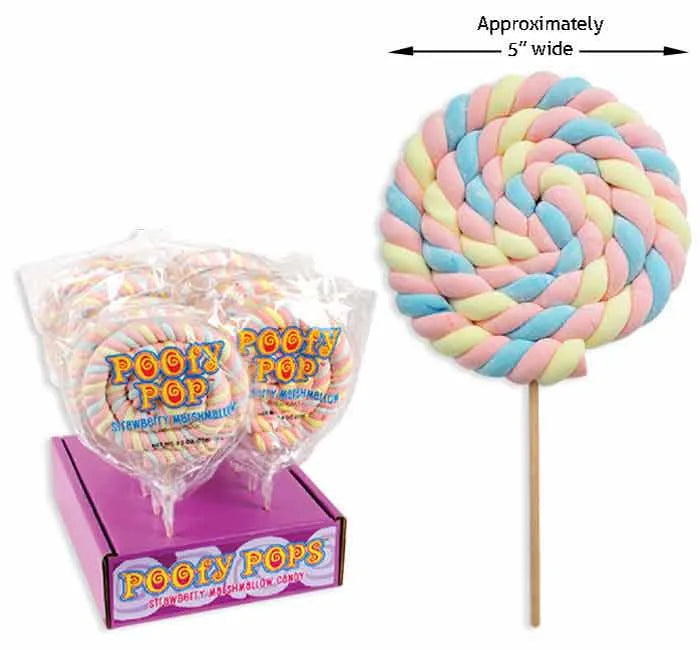 Poofy Pop Marshmallow Lollipops: 12-Piece Display