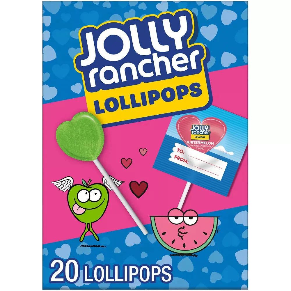 Jolly Rancher Heart Shaped Lollipops: 20-Piece Bag