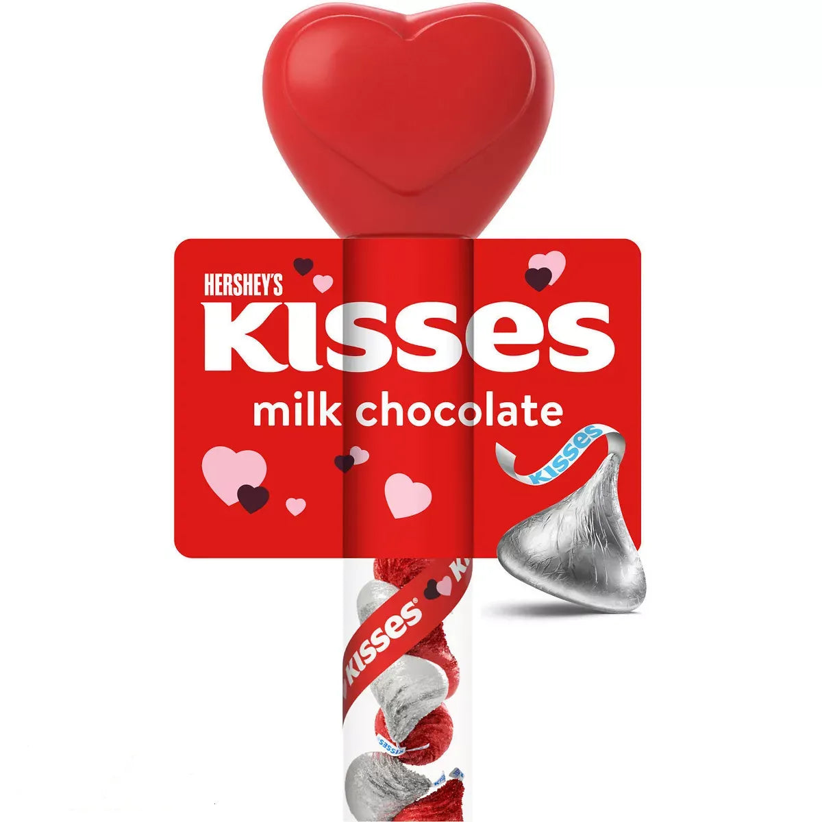 Hershey's Kisses Milk Chocolates Filled Heart: 2.24-Ounce Tube