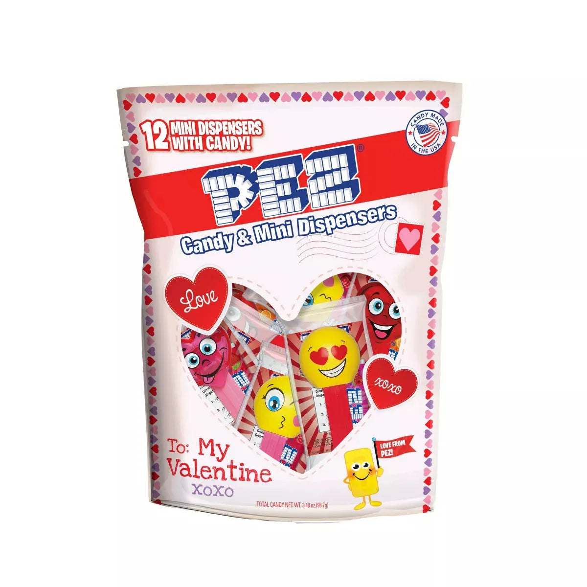 Valentine PEZ Mini Candy Packs: 12-Piece Bag